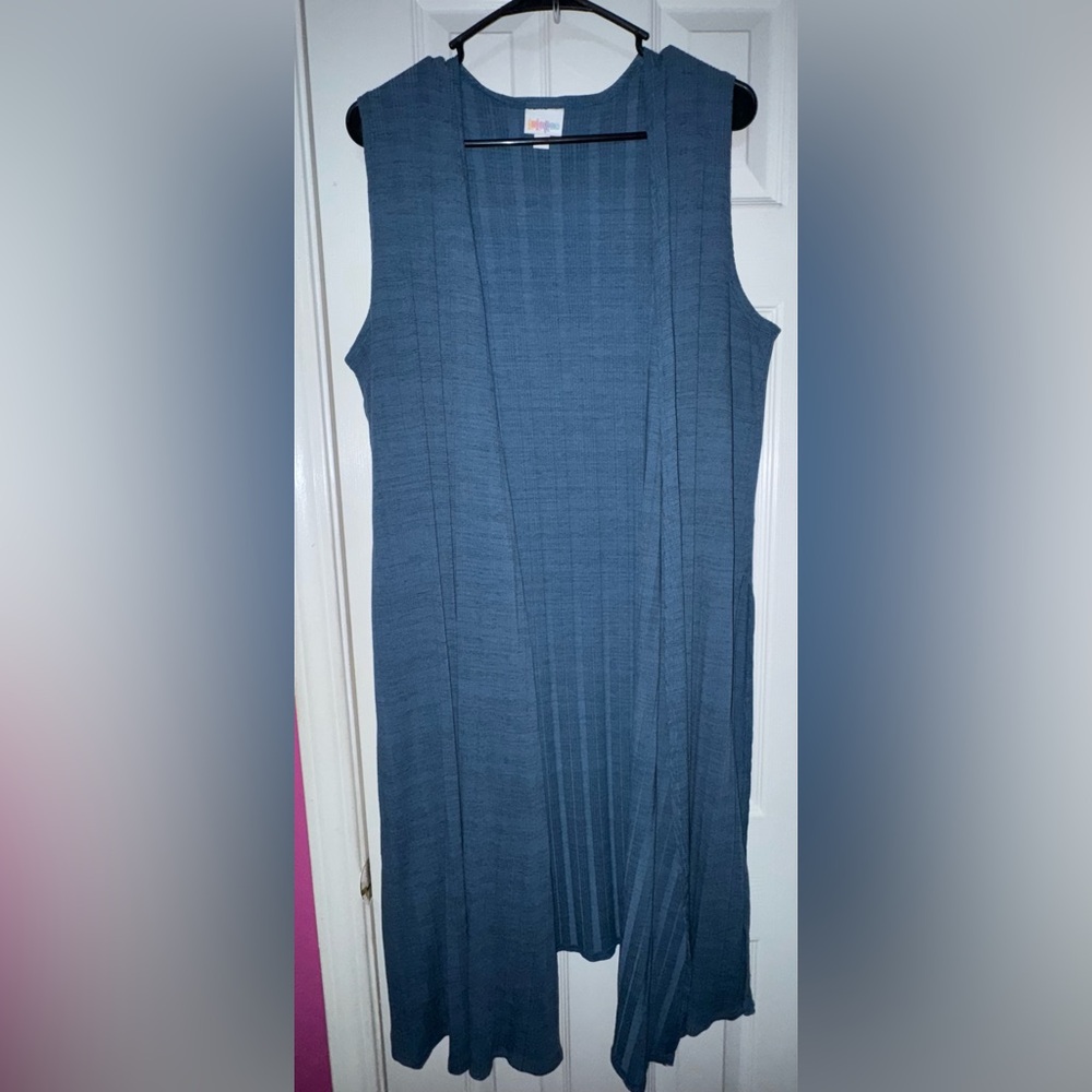LULAROE Blue Sleeveless Cardigan